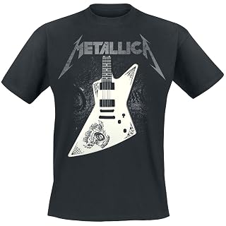 Générique Metallica Papa Het Guitar Homme T-Shirt Manches Courtes Noir 100% Coton Regular/Coupe Standard - Les Beatles, Paul McCartney, John Lennon, RIngo Starr, George Harrison
