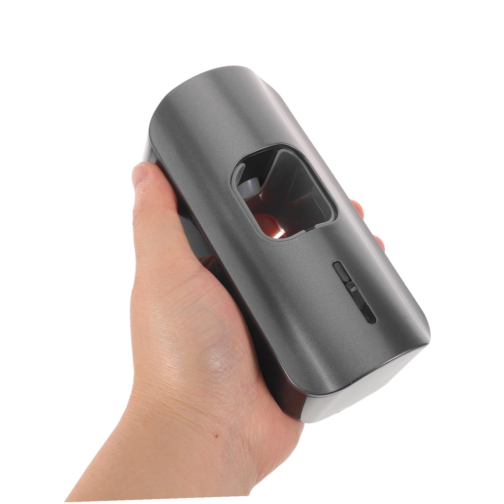 Gatuida Dispenser Dentifricio Automatico con 3 Livelli di Regolazione e 2 Slot per Spazzolini Touchless in Plastico Nero per Bagno e Hotel