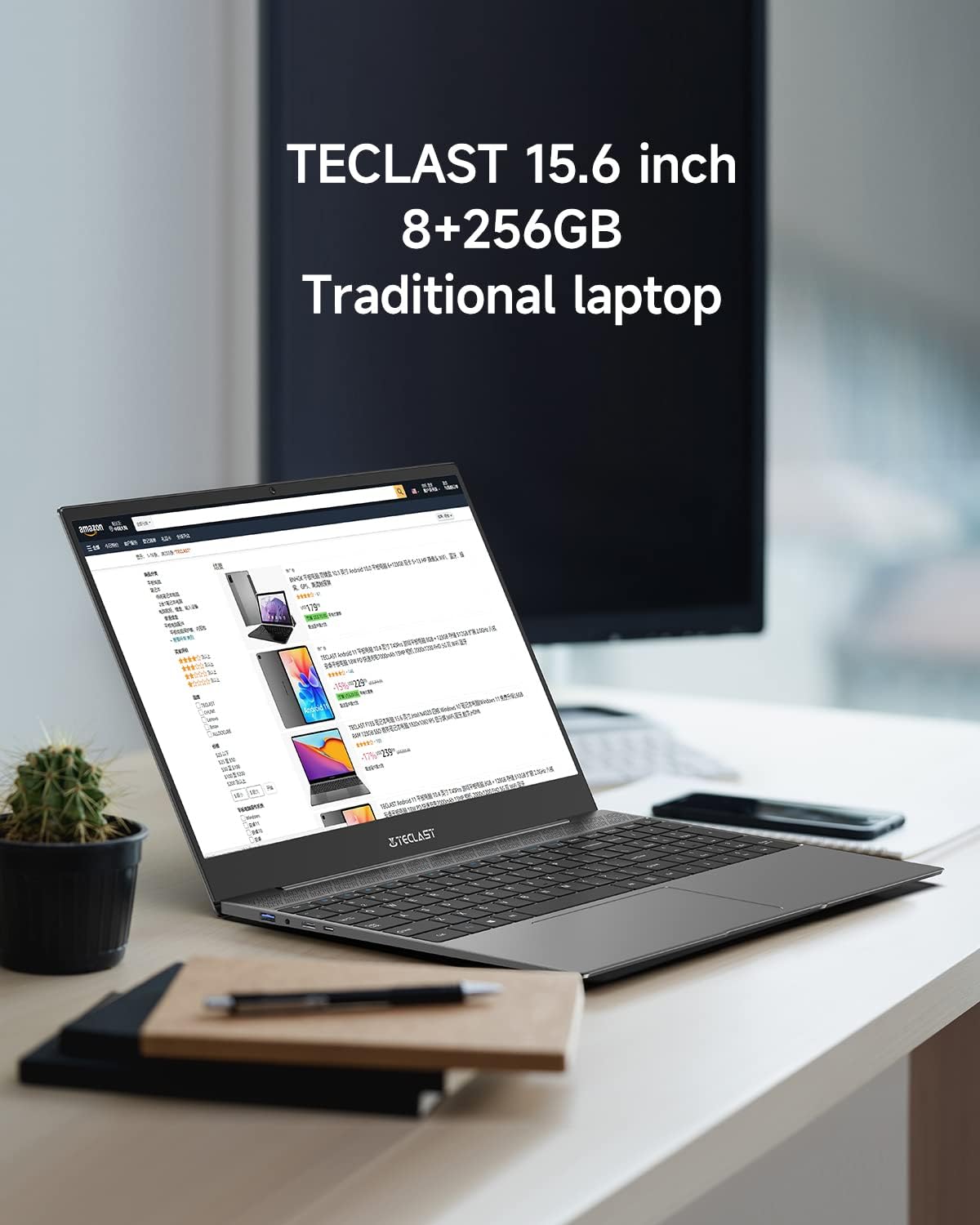 TECLAST 15.6 Inch Laptop Computer, 1920x1080 IPS Display, 8GB RAM 256GB SSD, Windows 10 Laptop, Intel N4120 2.6Ghz Processor Notebook PC, WiFi, BT4.2, Numpad, Fast Charge, HDMI (Support Windows 11)