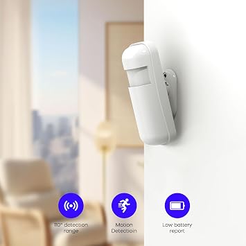 Motion Detector for Home Security Alarm System, Wireless Infrared Motion Sensor(Clouree Home Alarm System Required)