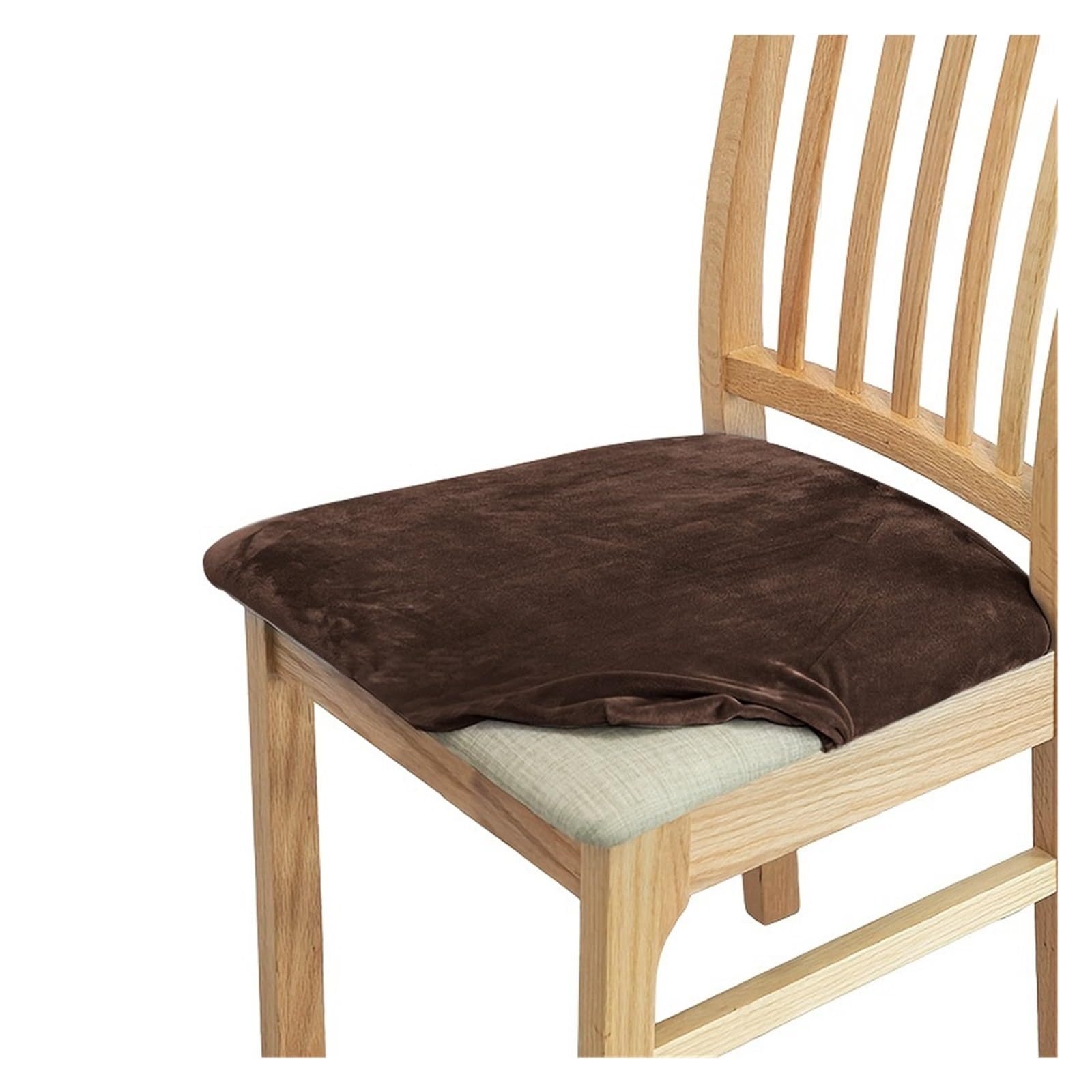 FVDZRFIE Chair Covers 1/4/6/8 Velvet Chair Cushion Cover Solid Color Chair Cover Winter warm Chairs Seat Cover(Color 7,8PCS)