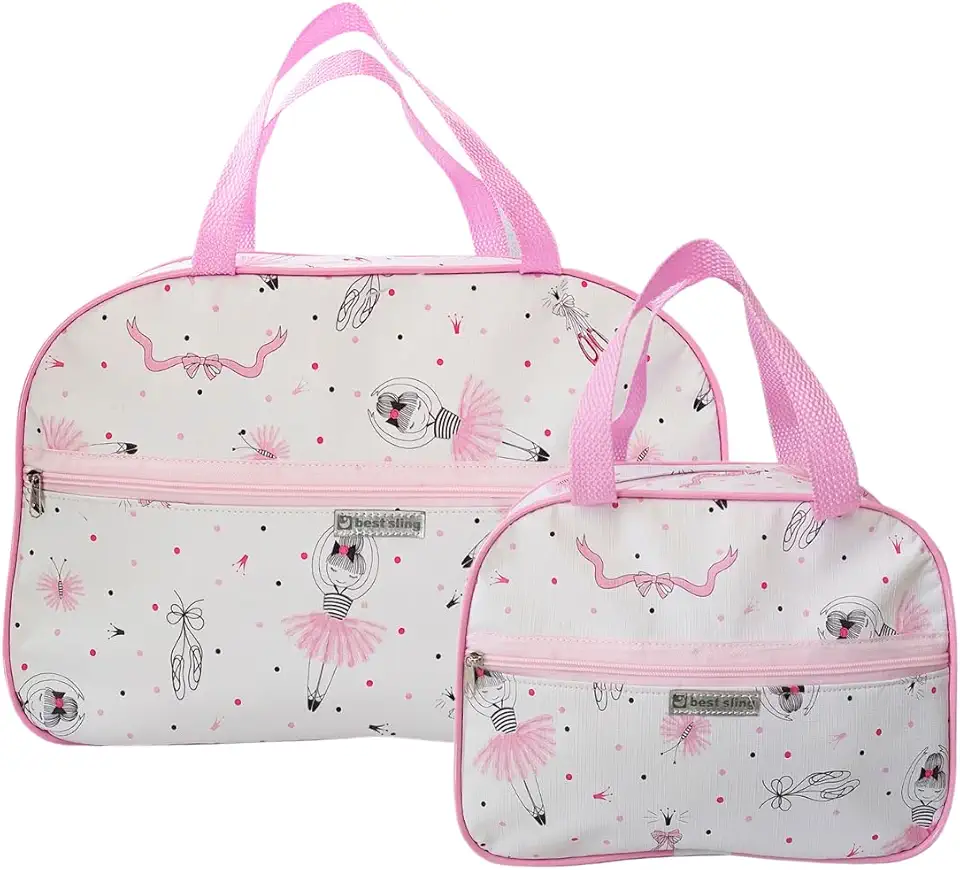 Kit 2 Mala Maternidade Menina Grande Bolsa Maternidade Bebe Bailarina Alça Ombro Reforçada Passeio