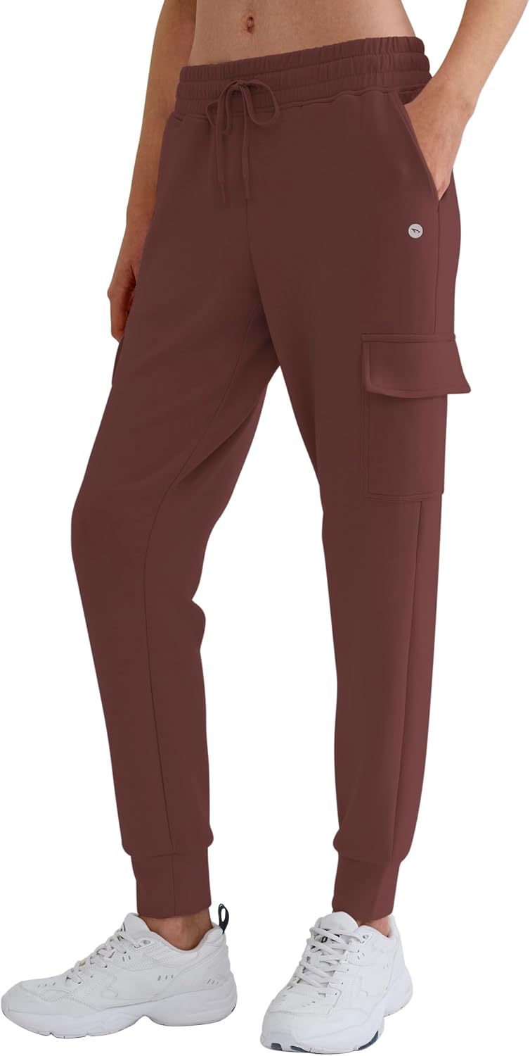 DITOK Women's Cargo Jogger Sweatpants, Soft Smooth Lightweight Tapered Athletic Lounge Pants with Pockets for Hiking, Casual