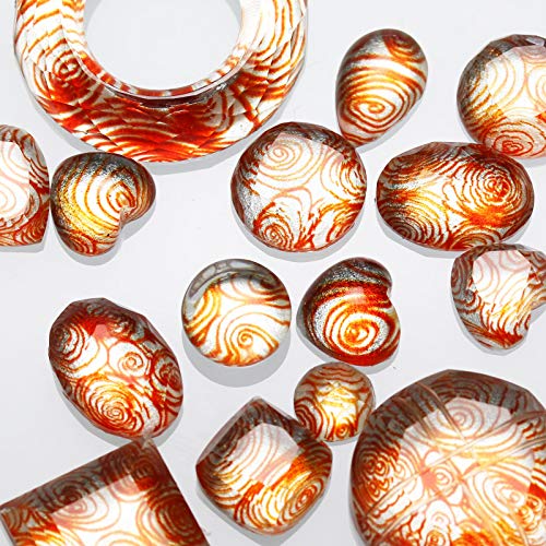 Tamarusan Scarf Clasp Brooch Orange Spiral Flower Handmade Resin #TOP4