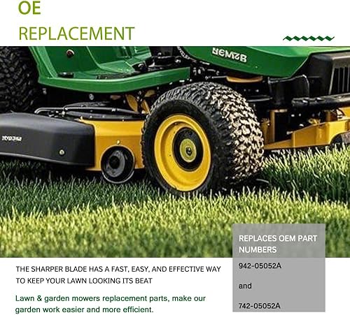 Miniatura 5 de 3 cuchillas 742-05052A 942-05052A para cortacésped de 50 pulgadas, cuchillas 2 en 1, compatibles con tractores de césped Cub Cadet Troy Bilt MTD