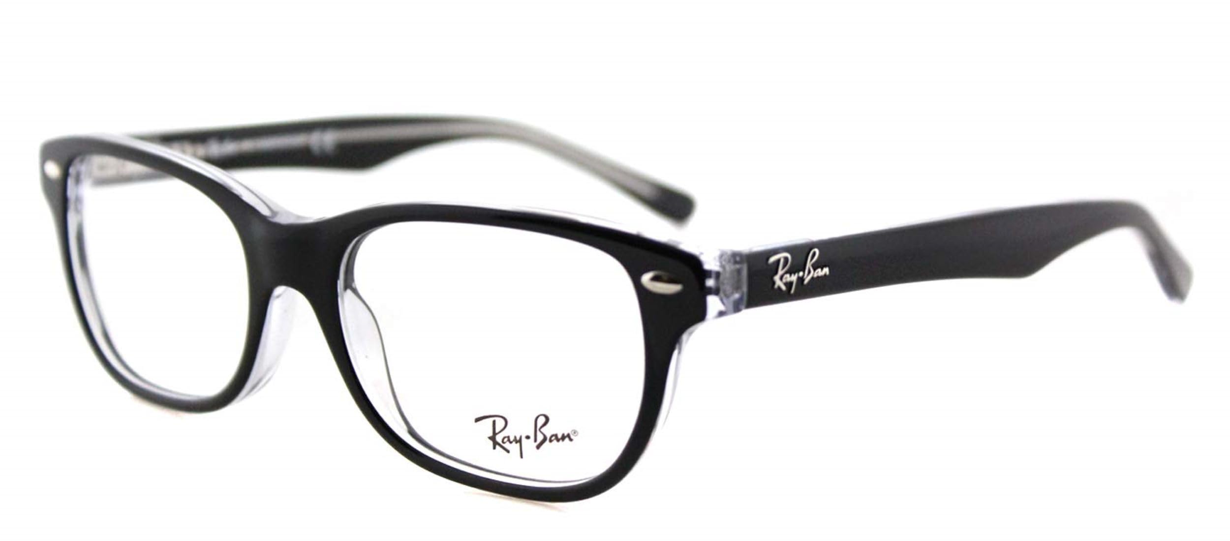 Ray-Ban Unisex dla dzieci 0RY 1555 3529 48 oprawki okularów, czarne (Topo Black On Transparent)