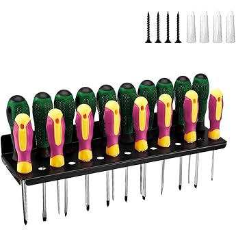 PARFCO Wall Tool Holder 25 Holes Tool Wall Mount Black