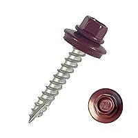 Vista 13 de EAGLE 1 Tornillos para Techos de Metal #10 - Tornillos Autorroscantes con Cabeza Hexagonal Pintada y Arandela de Goma EDPM para Metal a Madera