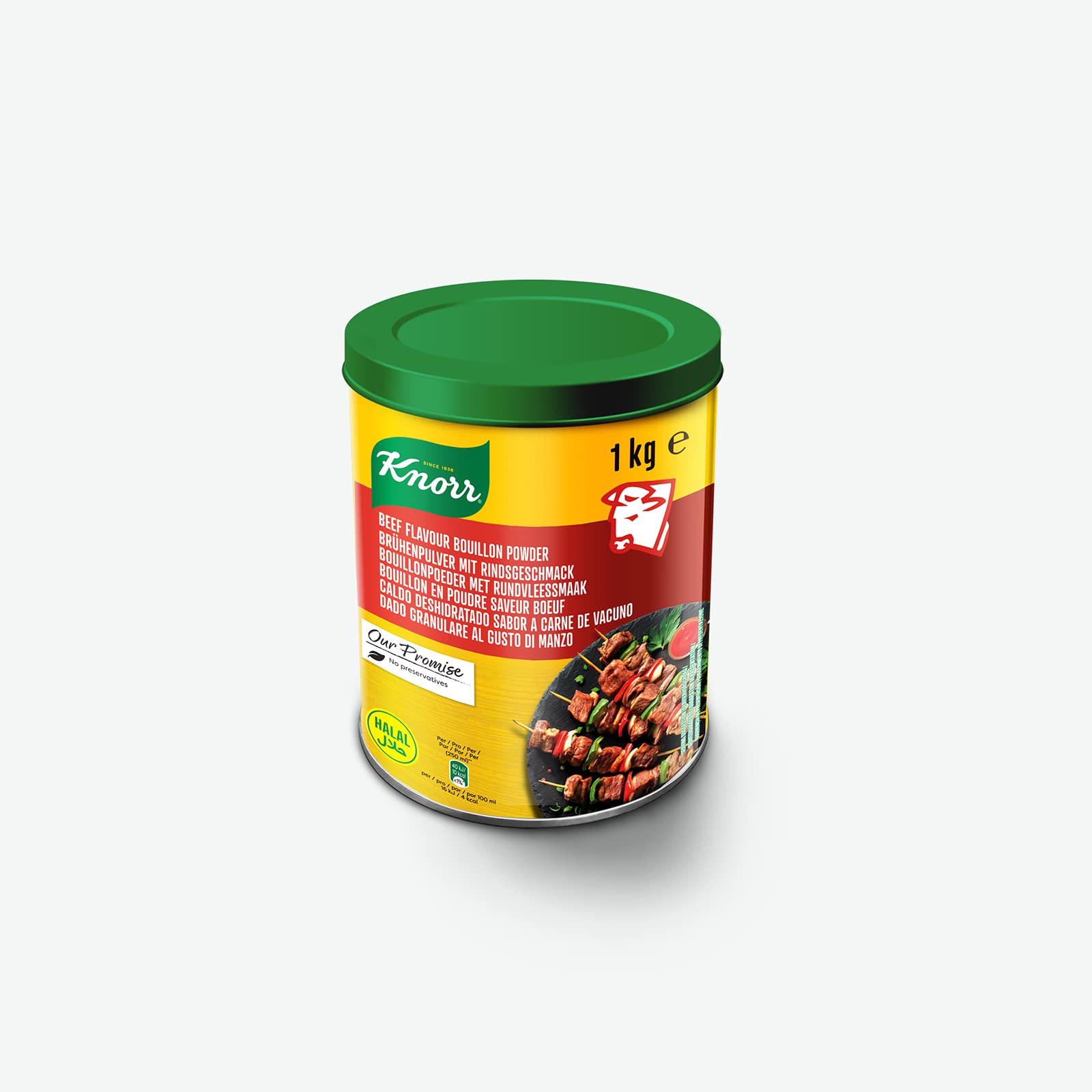 KNORR HALAL Caldo Ternera, Caldo de Carne Claro 1kg
