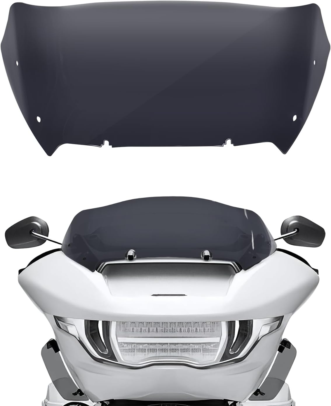 Smoke 10" Wave Windshield Compatible for Harley CVO Road Glide 2024 Wind Shield Windscreen Air Deflector for Harley Davidson Road Glide CVO FLTRXSE 2023-2024 FLTRX FLTRXSTSE 2024 10 inch-Smoke (2023-2025) road glide