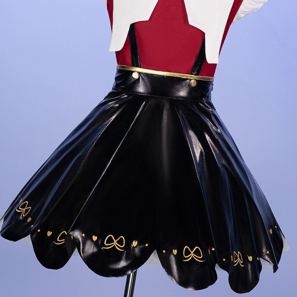 Women Cosplay Game Streamer Costumes Full Set Kawaii Suspender Black Skirt with Socks for Halloween Party