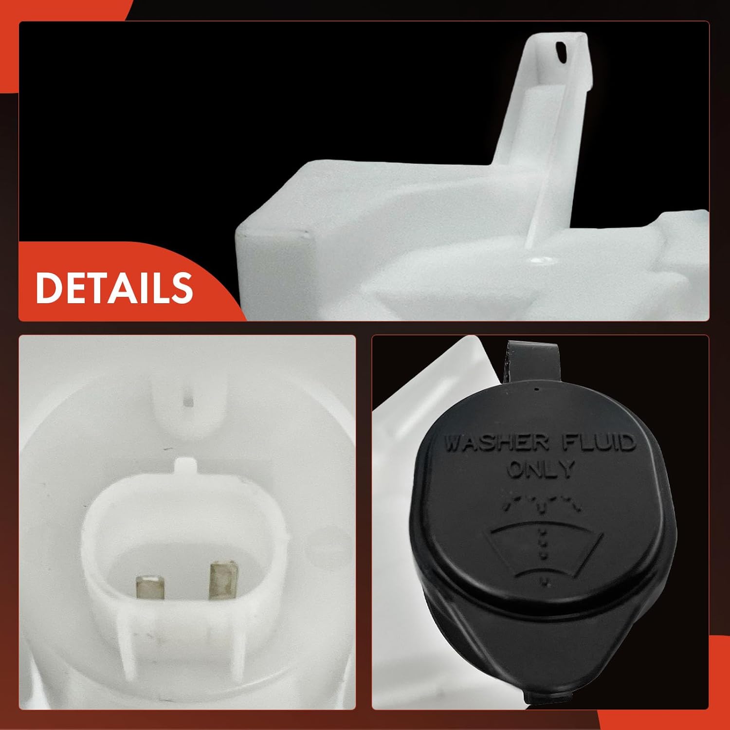 A-Premium Windshield Washer Reservoir Compatible with Select Nissan Models - Versa 2007 2008 2009 2010 2011, with (Washer Pump/Filler Neck/Cap/Hose/Bracket) - Replace# 28910EL400PFM