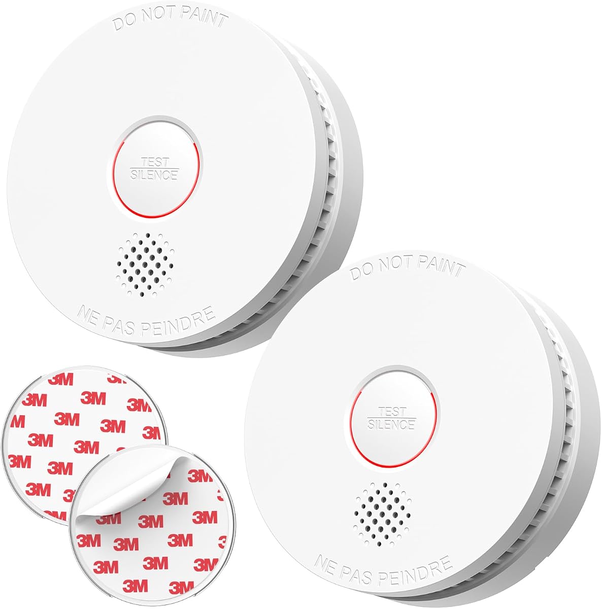 SITERLINK Smoke Detectors,Smoke Alarms with Replaceable Battery,Photoelectric Sensor Smoke Detector with Test-Silence Button,Fire Detectors for Home,House,GS509A 2-Pack