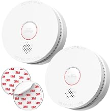 SITERLINK Smoke Detectors,Smoke Alarms with Replaceable Battery,Photoelectric Sensor Smoke Detector with Test-Silence Button,Fire Detectors for Home,House,GS509A 2-Pack