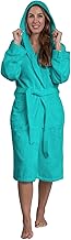SABANALIA - Women's and men's terry bathrobe with hood 420 grs, 100% cotton, double pocket, variety of sizes and colours, adjustable belt, high absorption