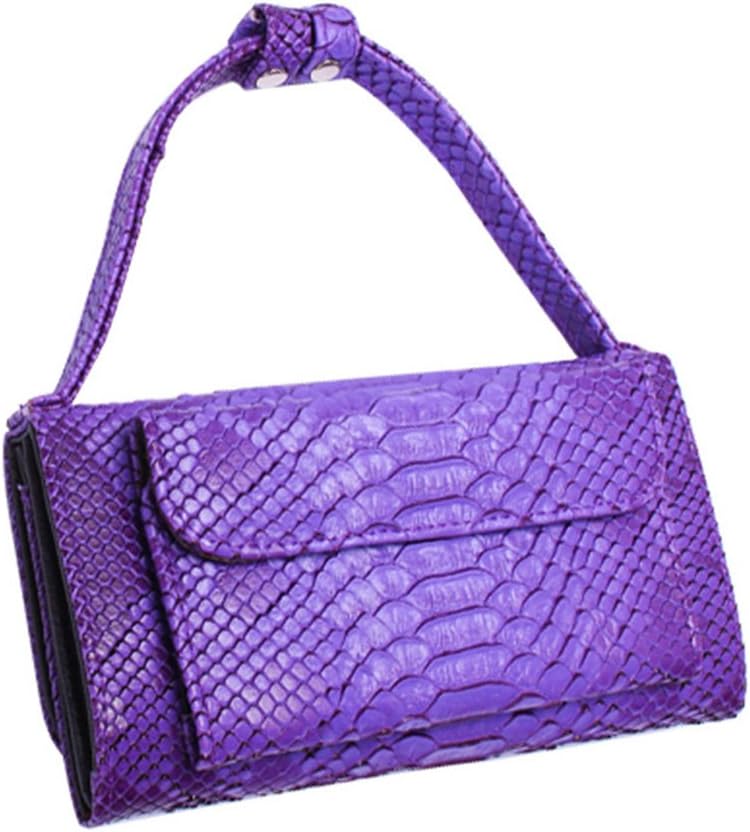 Womens Genuine Leather Snakeskin Crossbody Purse Tote Handbag Clutch Wallet with Chain