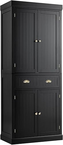 Miniatura 8 de LOKO Gabinete de almacenamiento de despensa de cocina de 72 pulgadas de alto, armario de almacenamiento grande y alto con 2 armarios y cajón,