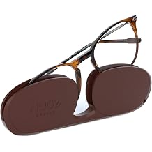 nooz optics - reading glasses - essential alba - oval shape - ultra lightweight nylon frame - ultra compact case for everyday use - 6 colors - men and women tortoise 1.00