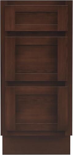 Miniatura 3 de Vanity Art VA4015-3B - Armario de tocador de baño individual de 15 pulgadas, de madera maciza, perfecto organizador de armario de almacenamiento