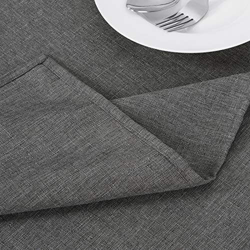 Faux Linen Tablecloth, Wrinkle Free Soft Table Cloth, Flax Linen Tablecloth for Kitchen Dining Room Party Decoration, Tablecloth Rectangle 56 x 120 inch, Grey - Thumbnail 6
