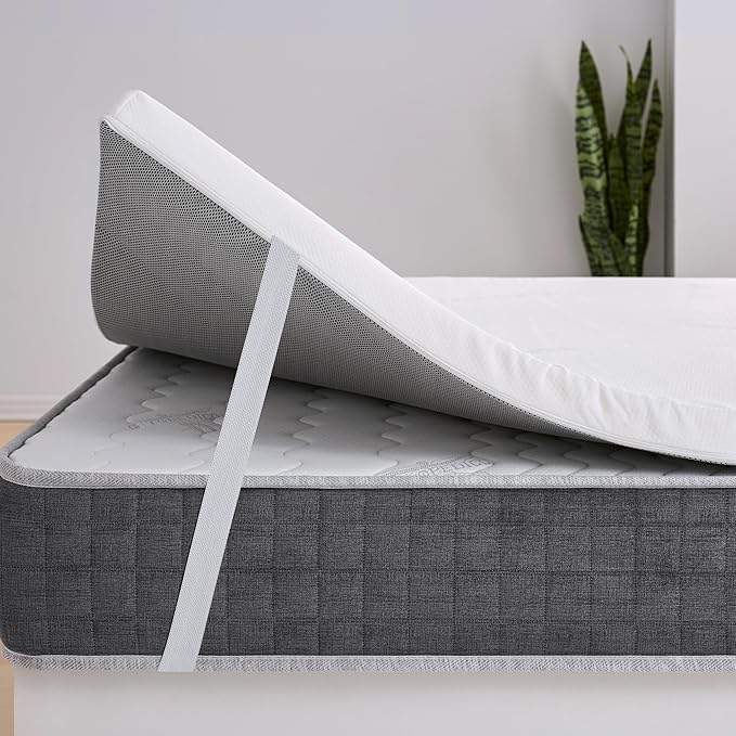 Topper 180x190 Viscoelástico. Cubre Colchón de Espuma con Memoria Adaptable a Todos los Colchones. Hipoalergénico y Transpirable. Desenfundable, Cremallera y Lavable. Moncel ErossConfort