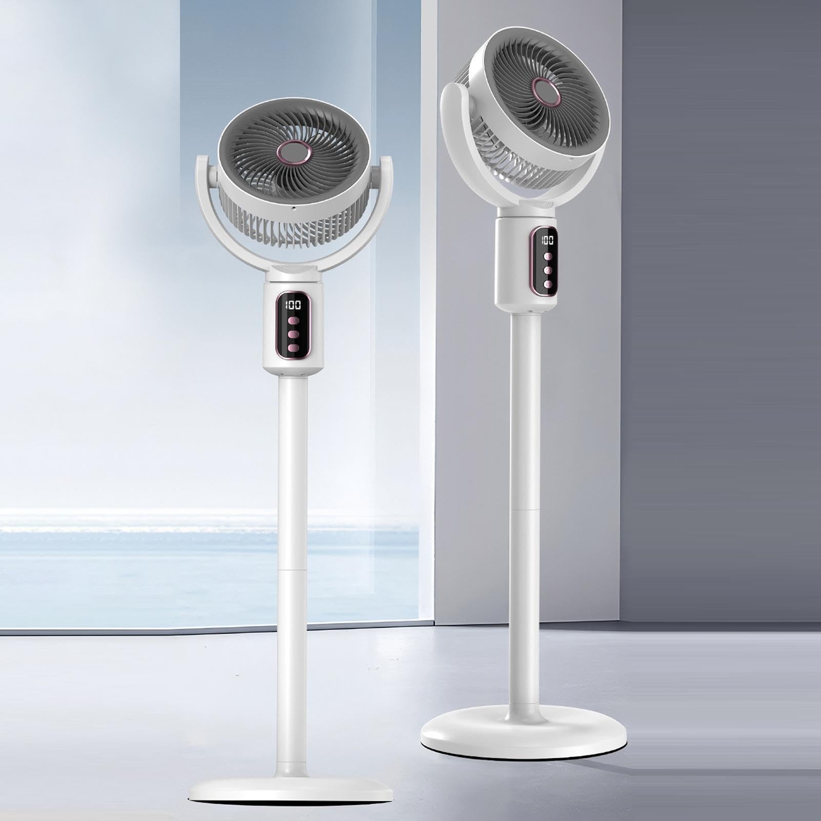 Ventilatore A Piantana Oscillante Display Altezza 5 Velocità | Ventilatore a piedistallo per uso domestico per proprietari di case, inquilini, uffici, dormitori, camere da , studio