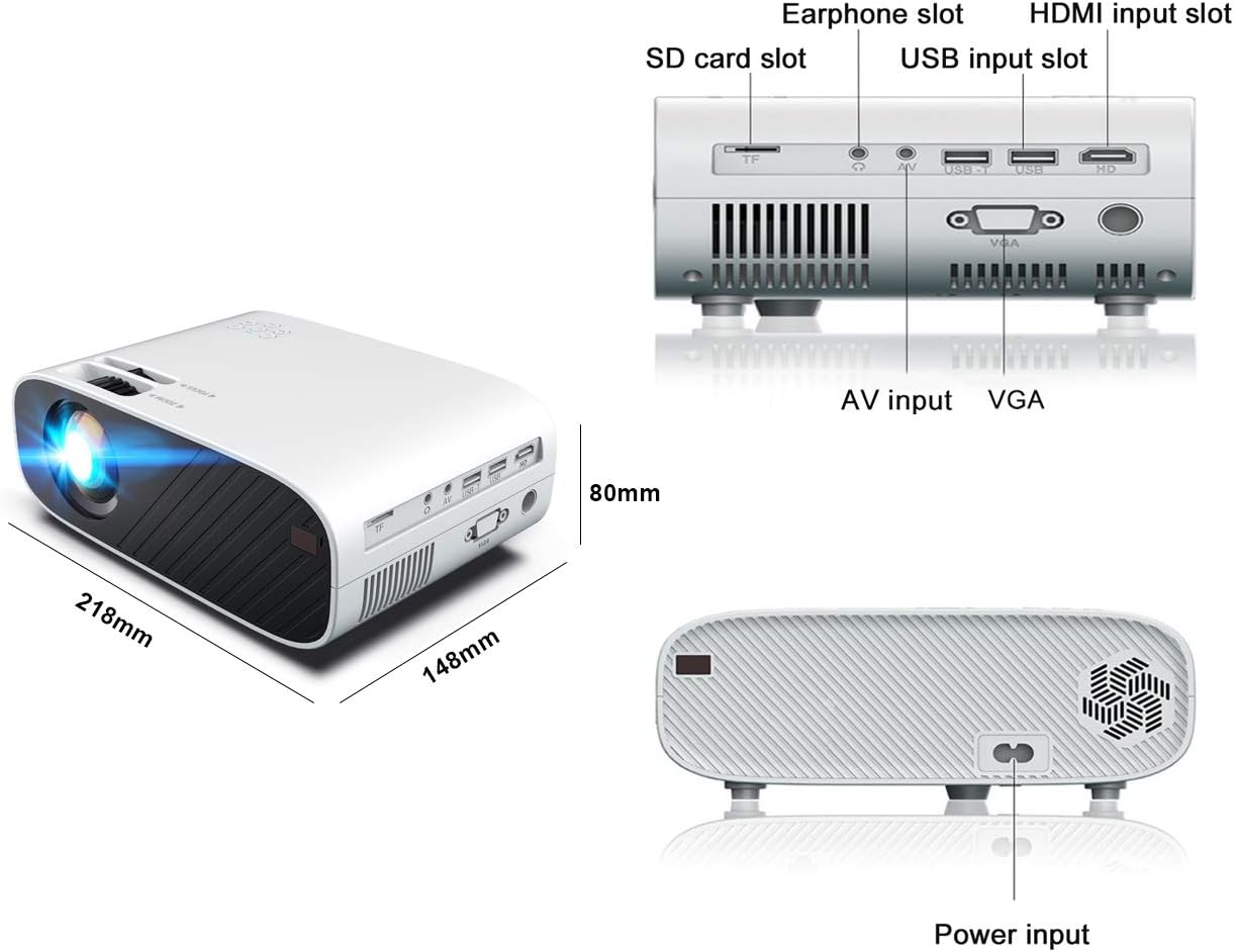 Up To 40% OFF WiFi Wireless Mini Projector, 2021 Update 1080P Projector Outdoor Movie Projector, Supported 1080P Pocket Video Projector Support HDMI Smartphone