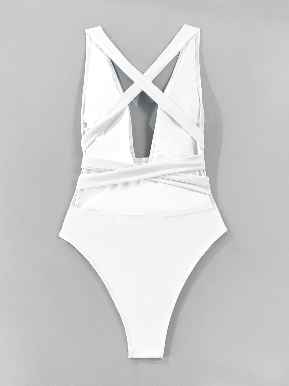 Lilosy Sexy Tie Criss Cross Plunge One Piece Thong Swimsuit High Cut Brazilian Bathing Suit - Image 6