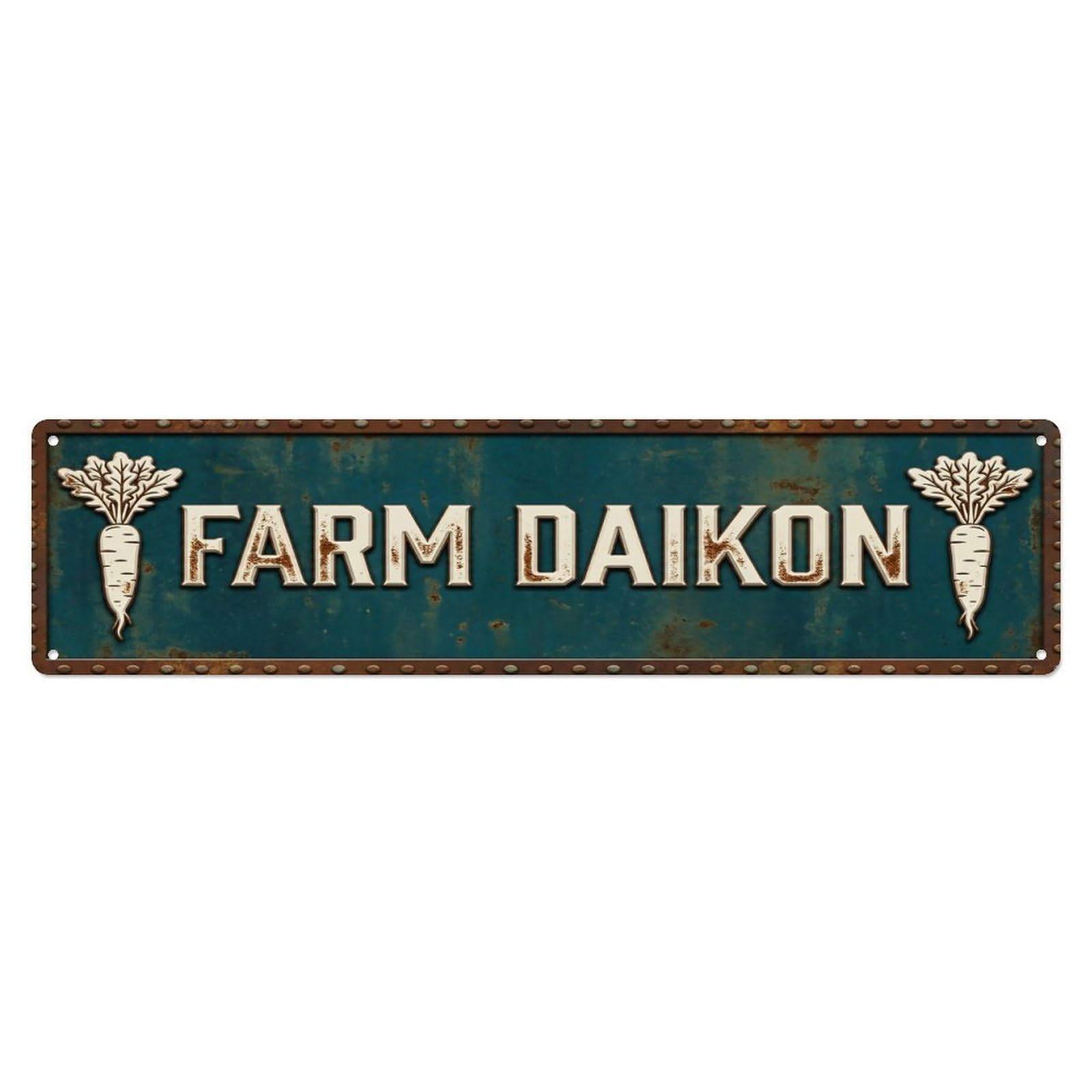FARM DAIKON Vintage Root Rustic Farmhouse Metal Tin Sign