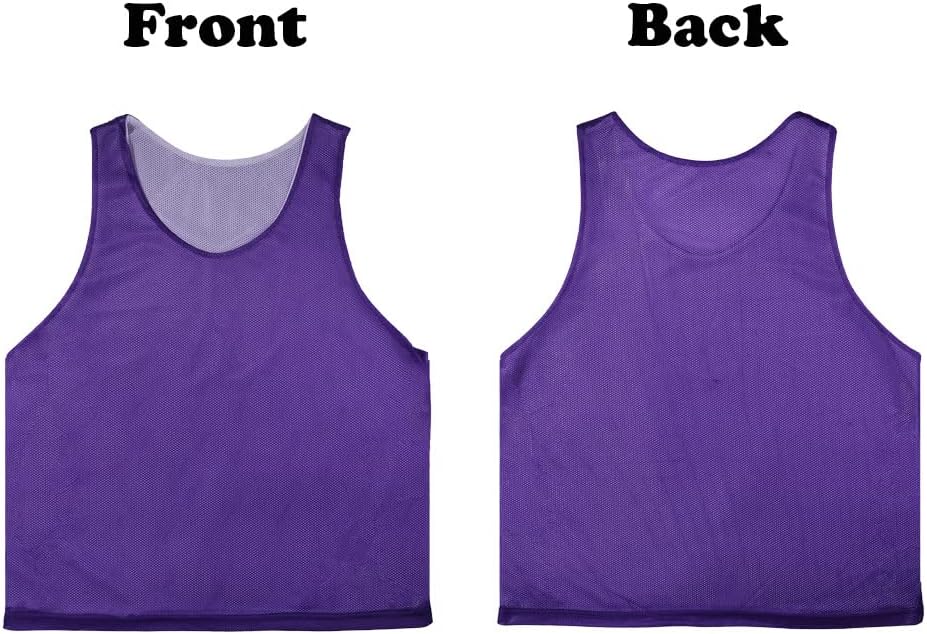 6 PCS Reversible Pinnies Basketball Soccer Training Vest Double Sided Mesh Jerseys for Adult