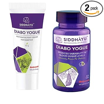 Siddhayu Diabo Yogue Foot Care Cream for Diabetics 60gmX1 With Diabo Yogue 60 TabletsX1 - Diabetics Combo Pack