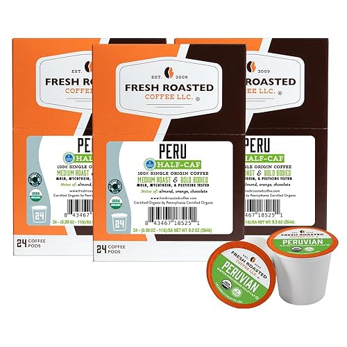 Miniatura 641 de Fresh Roasted Coffee, Peaberry de Tanzania, tostado ligero, Kosher, compatible con K-Cup, 24 cápsulas