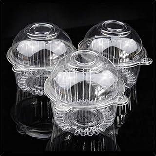 yaoqijie 100 sztuk Wyczyść Plastikowy Pojedynczy Cupcake Cute Case Case Muffin Pod Domek Pudełko Uchwyt lasting