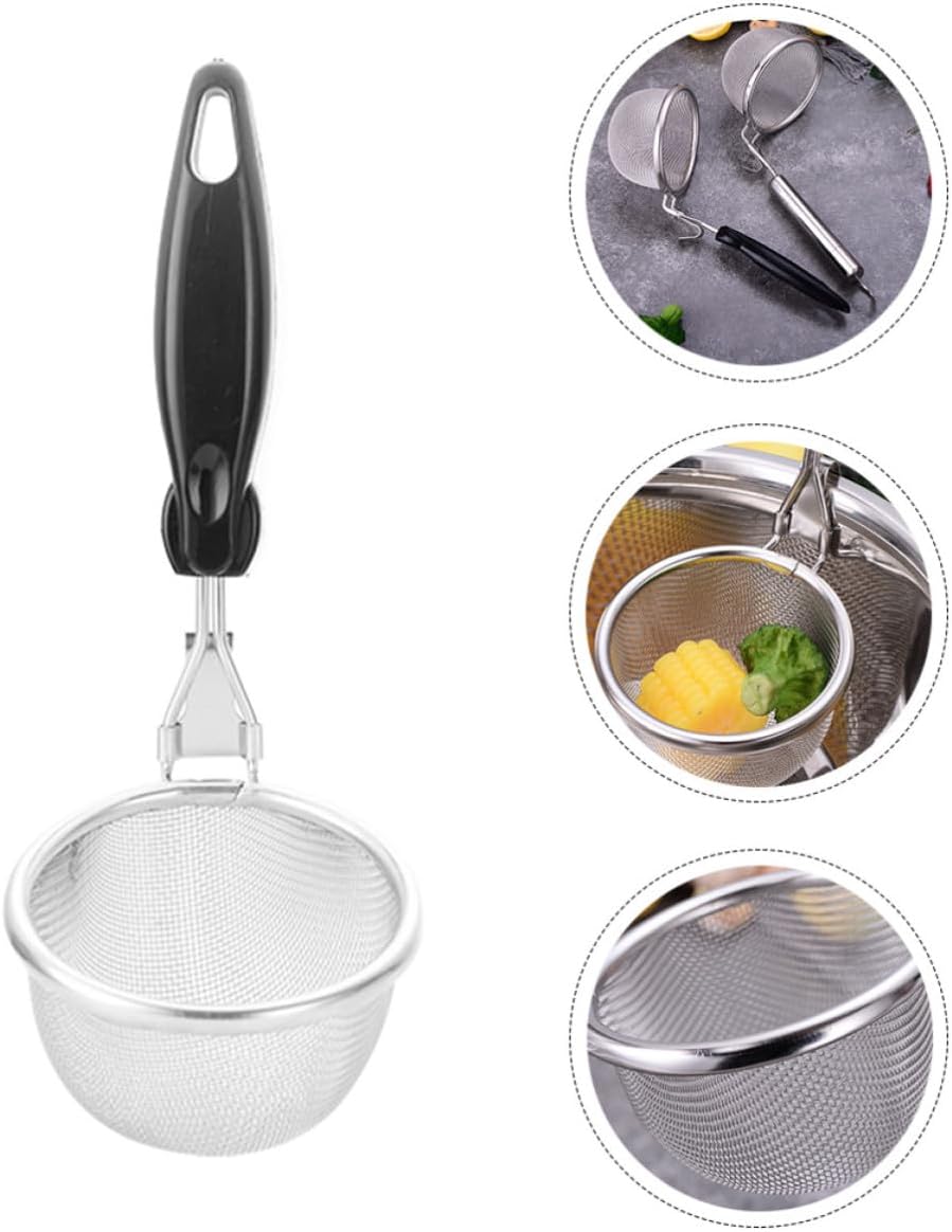 Stainless Steel Noodle Filter Spoon Hanging Ring with Long Handle