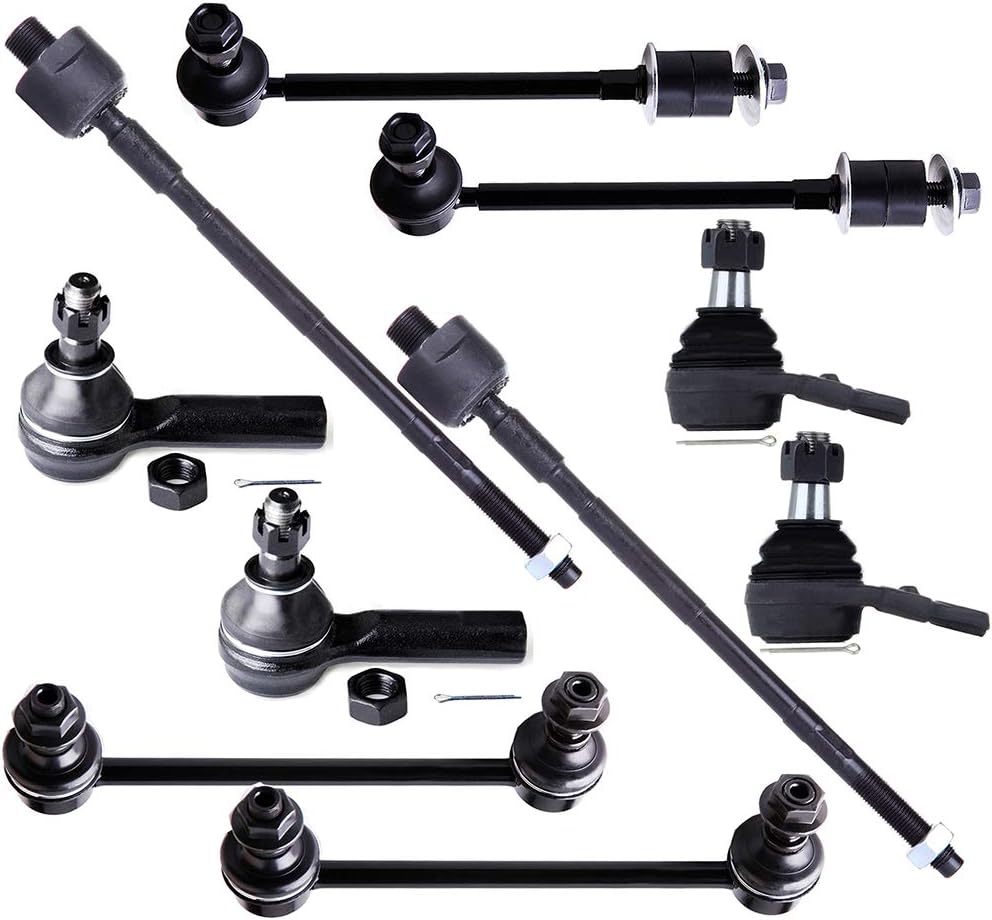 SCITOO 10-PC SET Suspension Kit For Infiniti QX4 For Nissan For Pathfinder Front Sway Bar End Link,Inner Tie Rod End,Lower Ball Joint,Outer Tie Rod End,Rear Sway Bar End Link