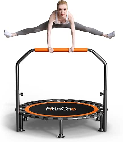 40"/48" Foldable Mini Trampoline Load 330lbs, Portable Exercise Rebounder with