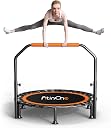40"/48" Foldable Mini Trampoline Load 330lbs, Portable Exercise Rebounder with Durable Bungee Band, Fitness Trampoline for Adults and Kids