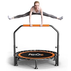 40 48 Foldable Mini Trampoline Load 330lbs Portable Exercise Rebounder with Durable Bungee Band Fitness Trampoline for Adults