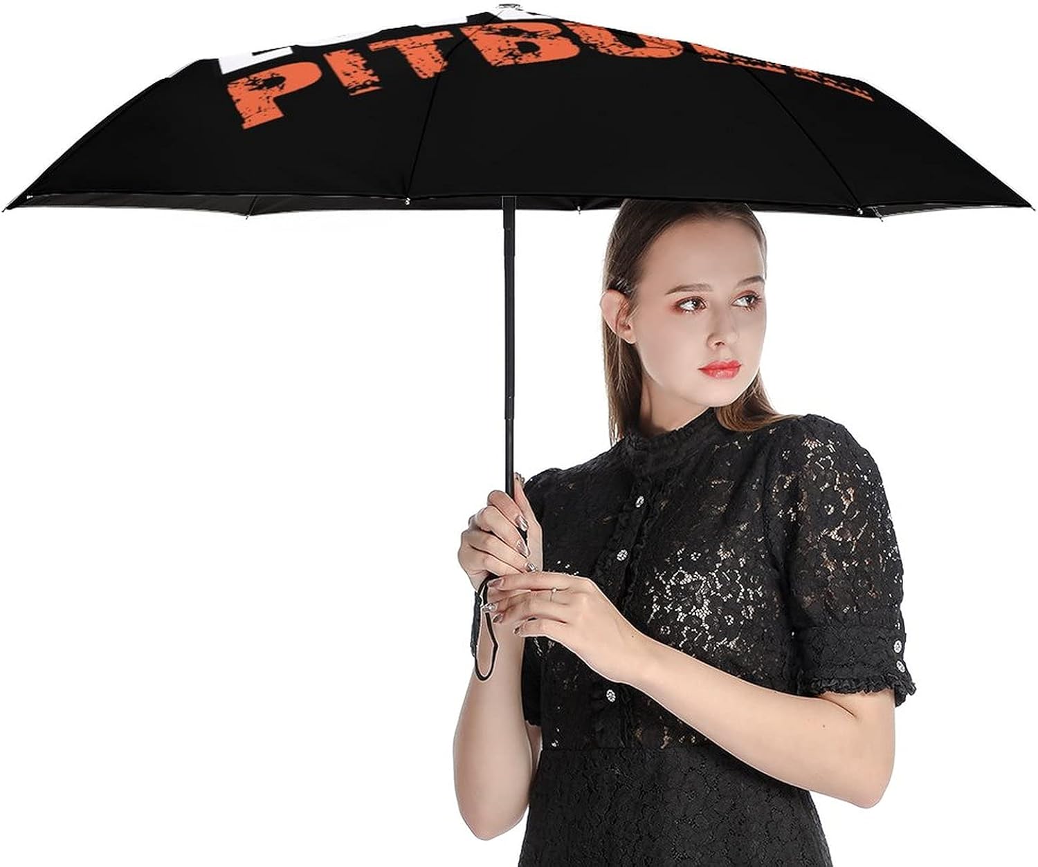 FunnyStar This Girl Loves Her Pit Bull Waterproof Windproof 3 Folds Auto Open Close Umbrella Lightweight Anti-UV For Men Women