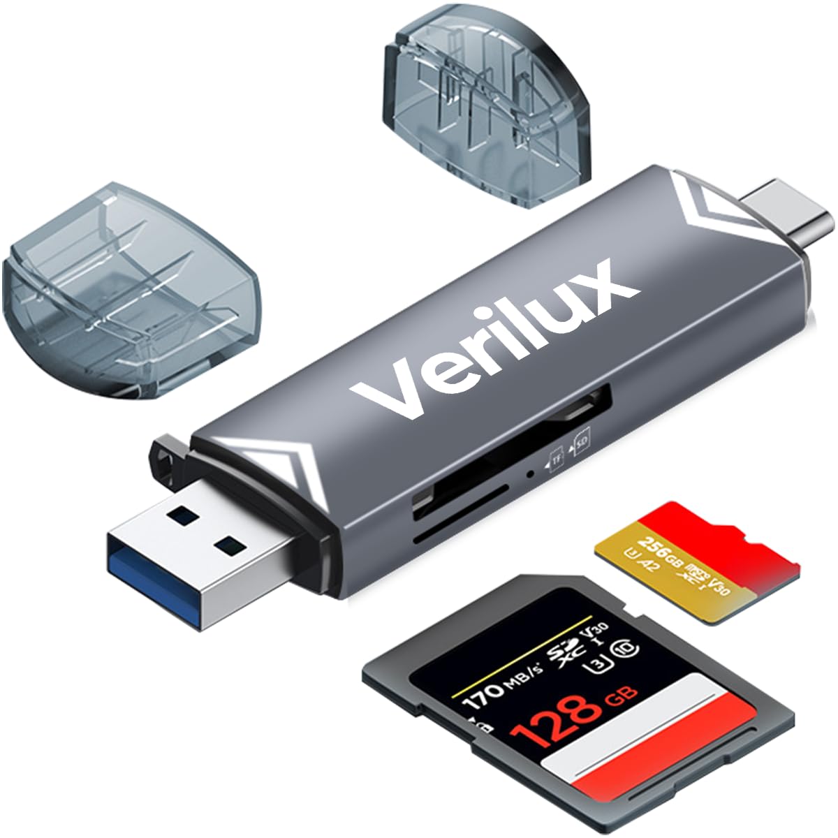 Verilux® SD Card Reader Dual Head Type C & USB 3.0 Card Reader
