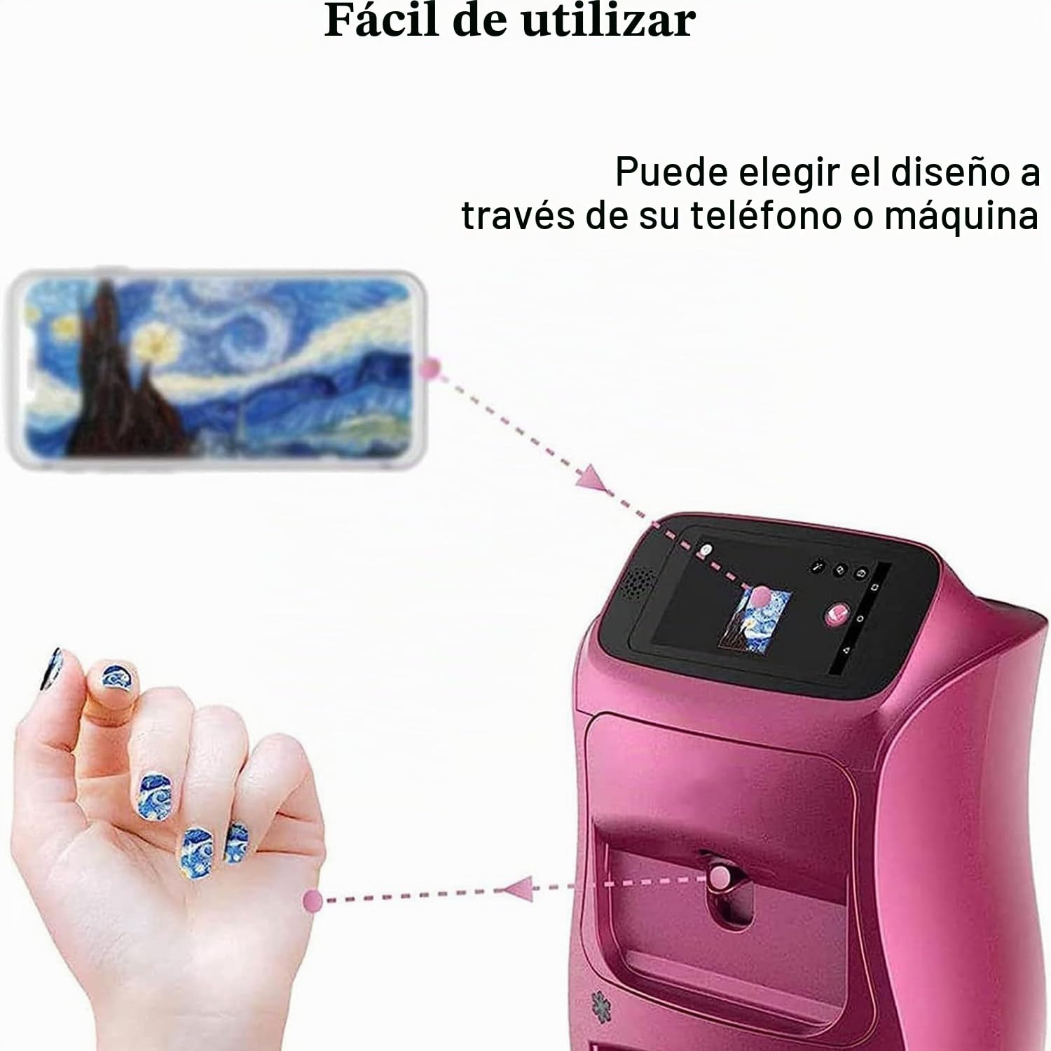 Máquina Inteligente para Pintar uñas 3D, Impresora portátil Digital móvil para decoración de uñas con Pantalla táctil, Belleza y Cuidado Personal para uñas en casa de niñas