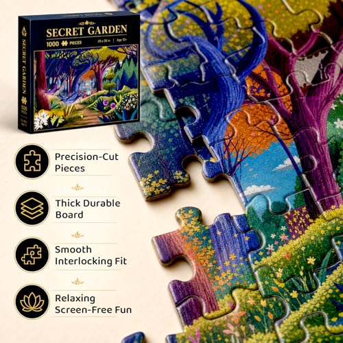 Image of 1000 Piece Puzzle | Puzzles for Adults & Kids | Stress Relief Puzzle Games for Focus and Memory, Gifts for Teenagers (The Secret Garden)
