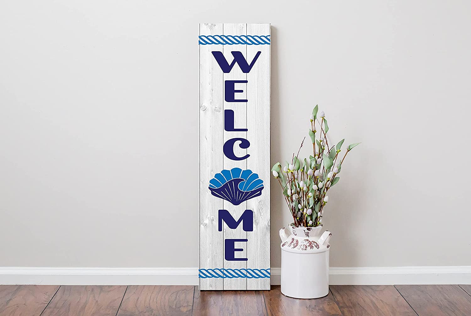 Porch Welcome Sign, Beach Welcome Vertical Metal Tin Sign Farmhouse Welcome Sign Front Porch Vertical Metal Tin Sign Home Decor 16x6 Inch