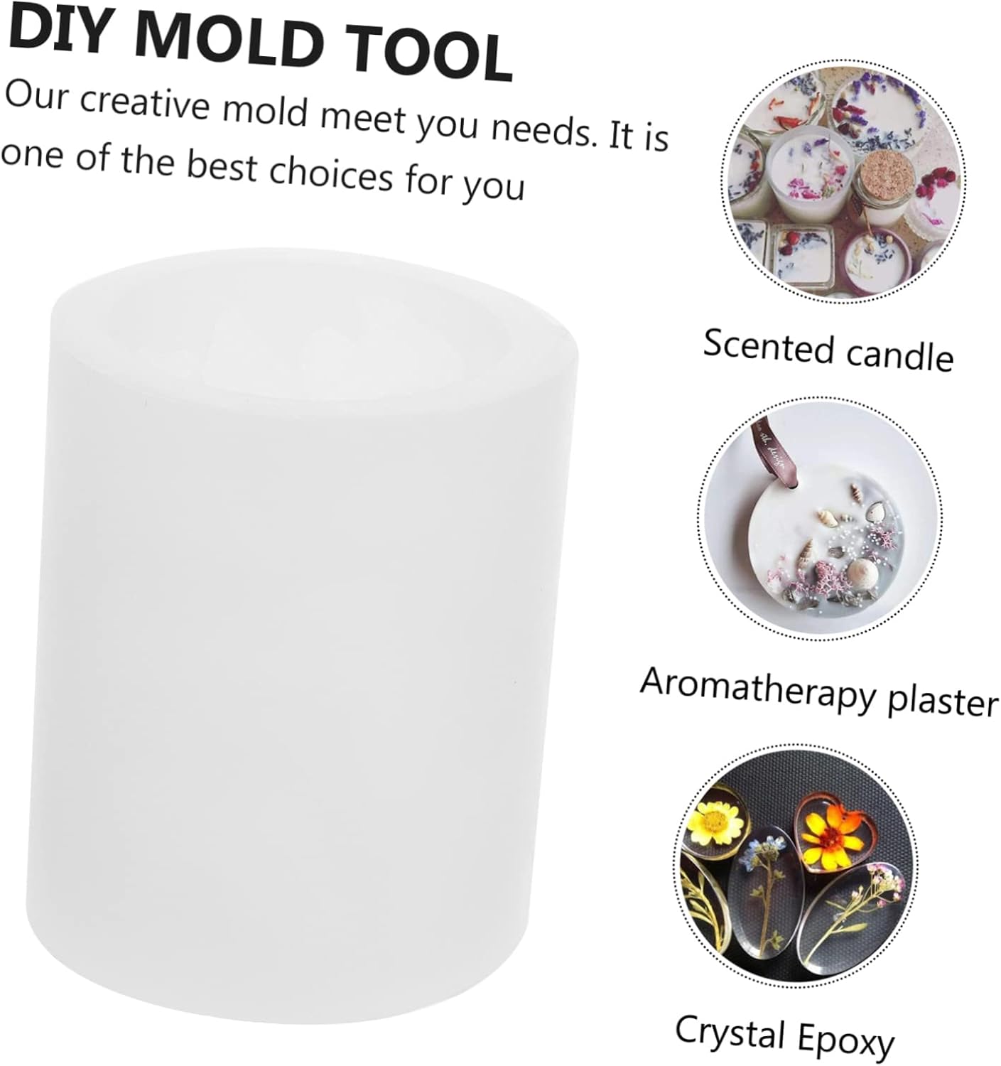 NUOBESTY 2pcs Candle Making Supplies Decorative Reusable Silicone Molds for DIY Craft Ornament Molds