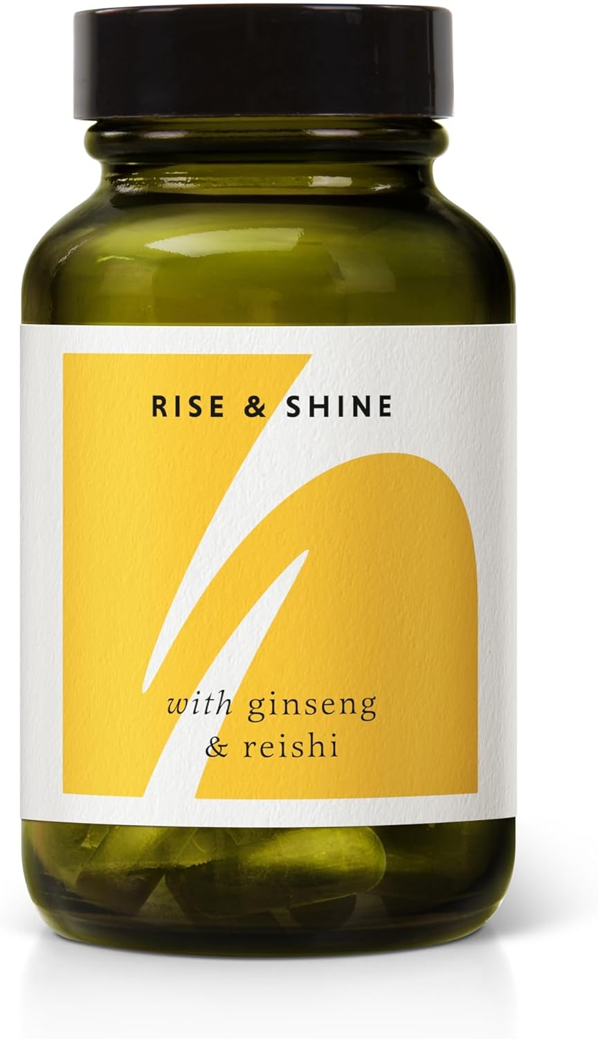 Rise & Shine – 60 Capsules – Korean & Siberian Ginseng Capsules with Reishi – Natural Energy Supplement for Adults – Energy, Vitality & Cognitive Support