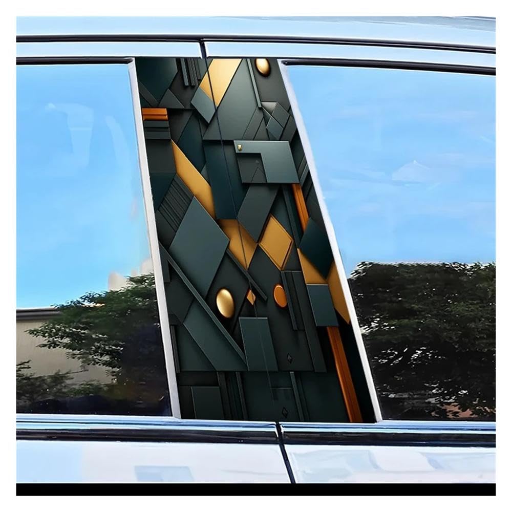Dabhuoc One Color Car Parts 2Pcs Car Door Post Decals Geometric Abstract Scratch Protection Sticker