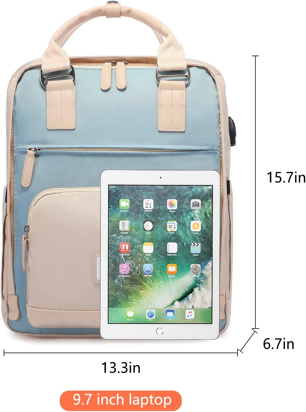 LOVEVOOK College Backpack Lightweight College Backpack for Women Work Backpack with USB Charging Port Travel Backpack 15.6 inch
