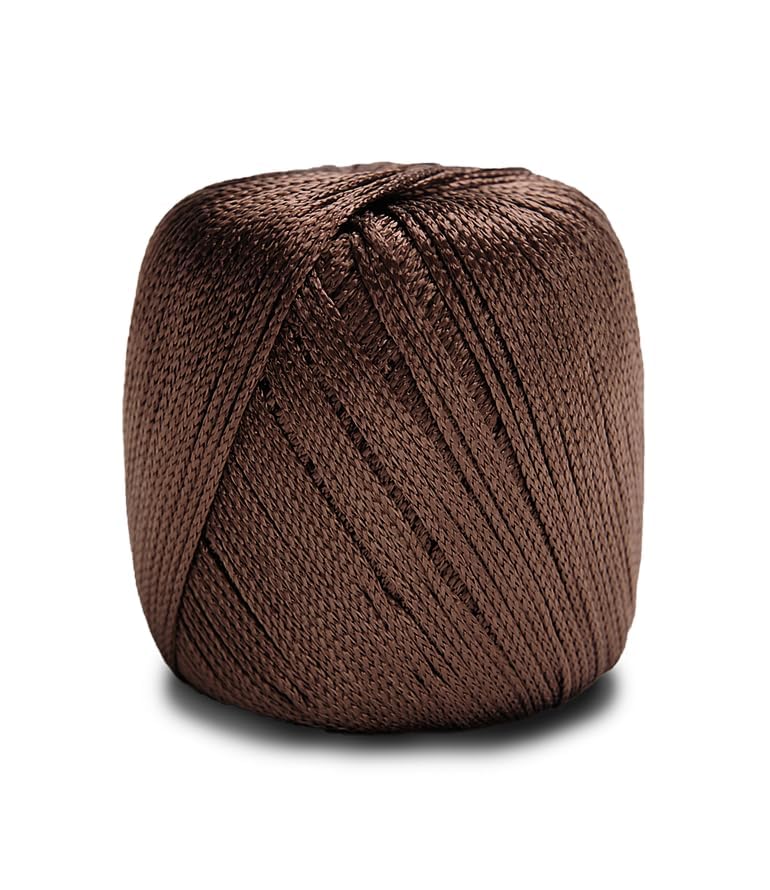Image of CIRCULO Encanto Yarn 100% Viscose - Luxury & Shine - Light Worsted Weight Yarn - 140 yds, 3.52 oz - Color 7382 - Chocolate