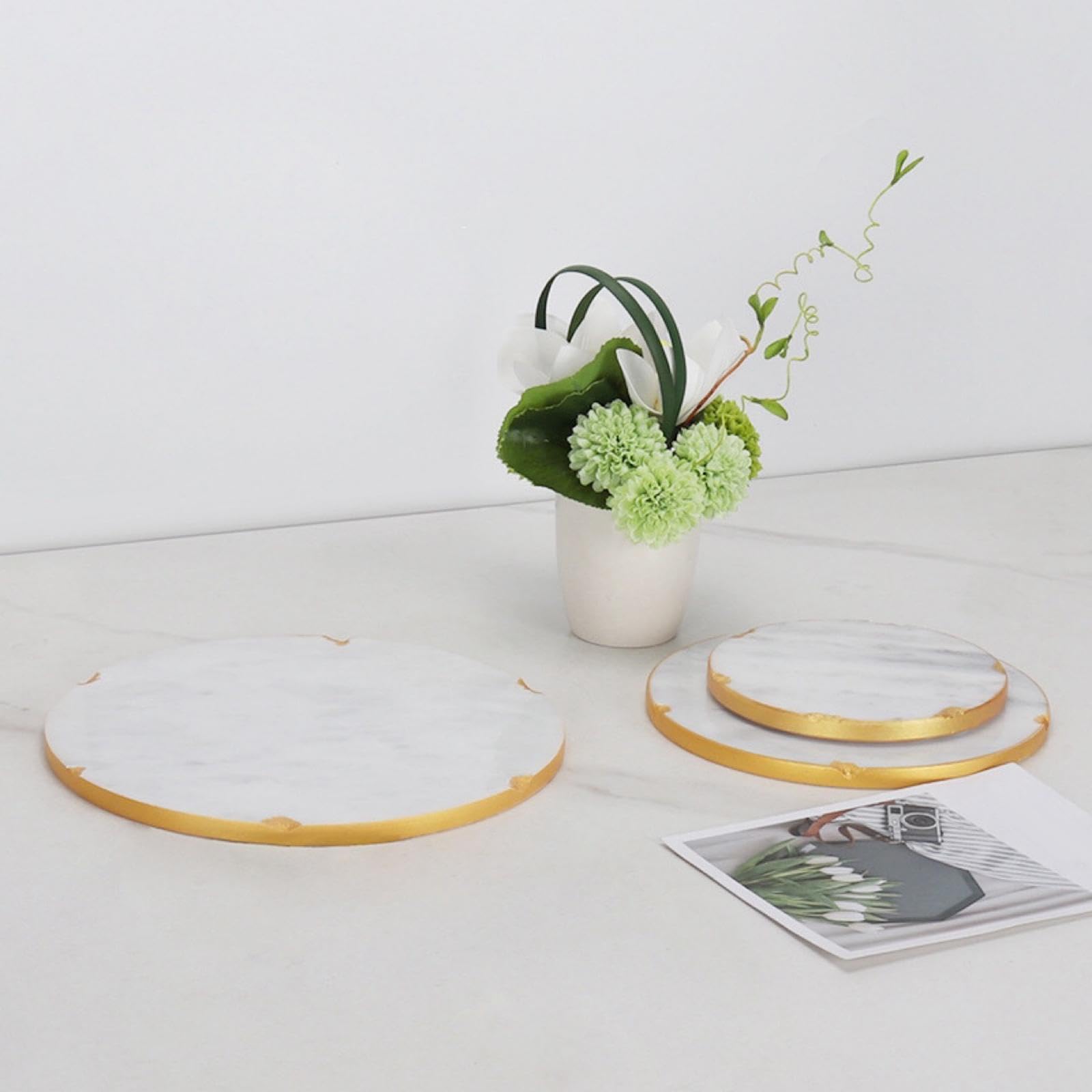Elegante Marmor Schminkablage für Schmuck und Parfüm, Moderne | Aufbewahrungsmöglichkeit für Make up, dekoratives Badezimmertablett, auch als Schminktisch aus Marmor verwendbar.