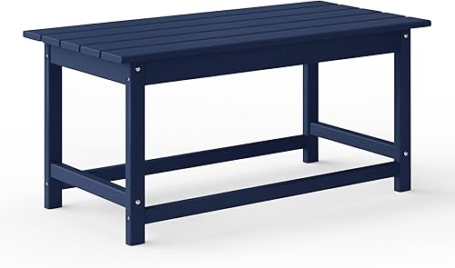 Vista 99 de WestinTrends Malibu - Mesa de centro para exteriores, 35 x 17.5 pulgadas, para todo tipo de clima, de madera de polietileno, para patio, jardín